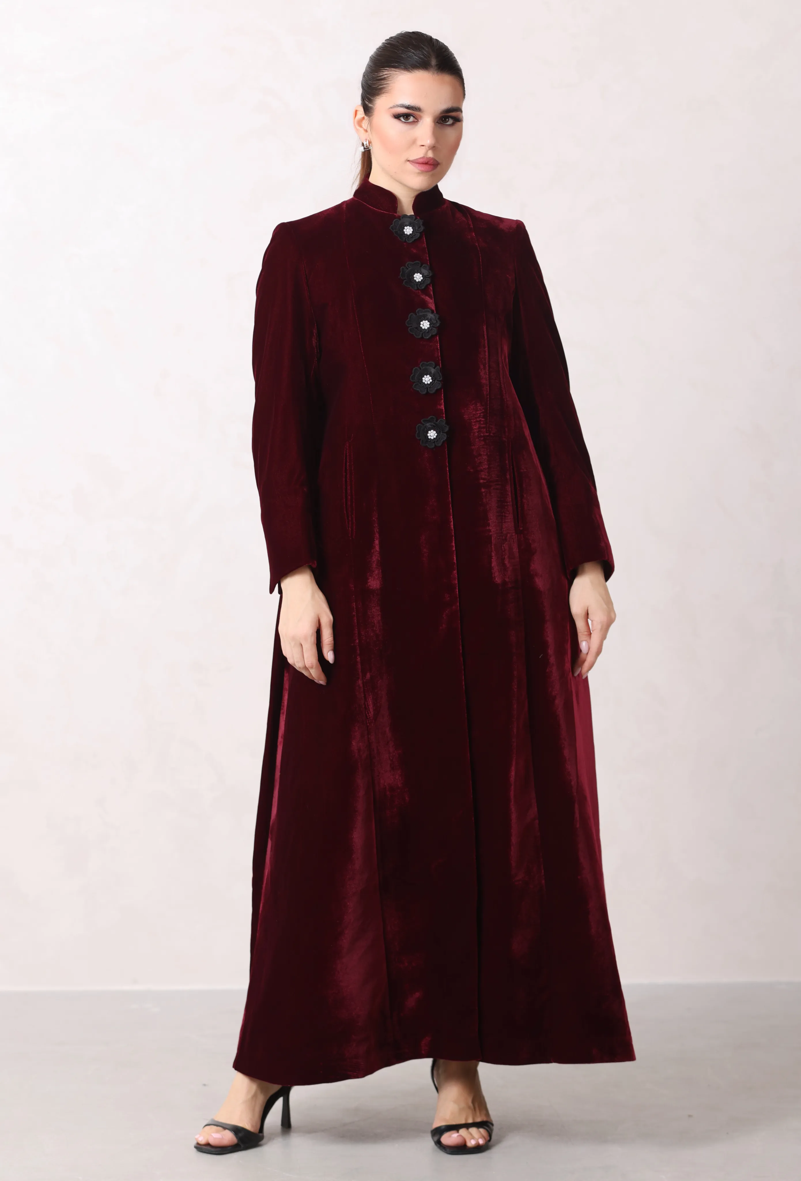 عباية الورد – برغندي