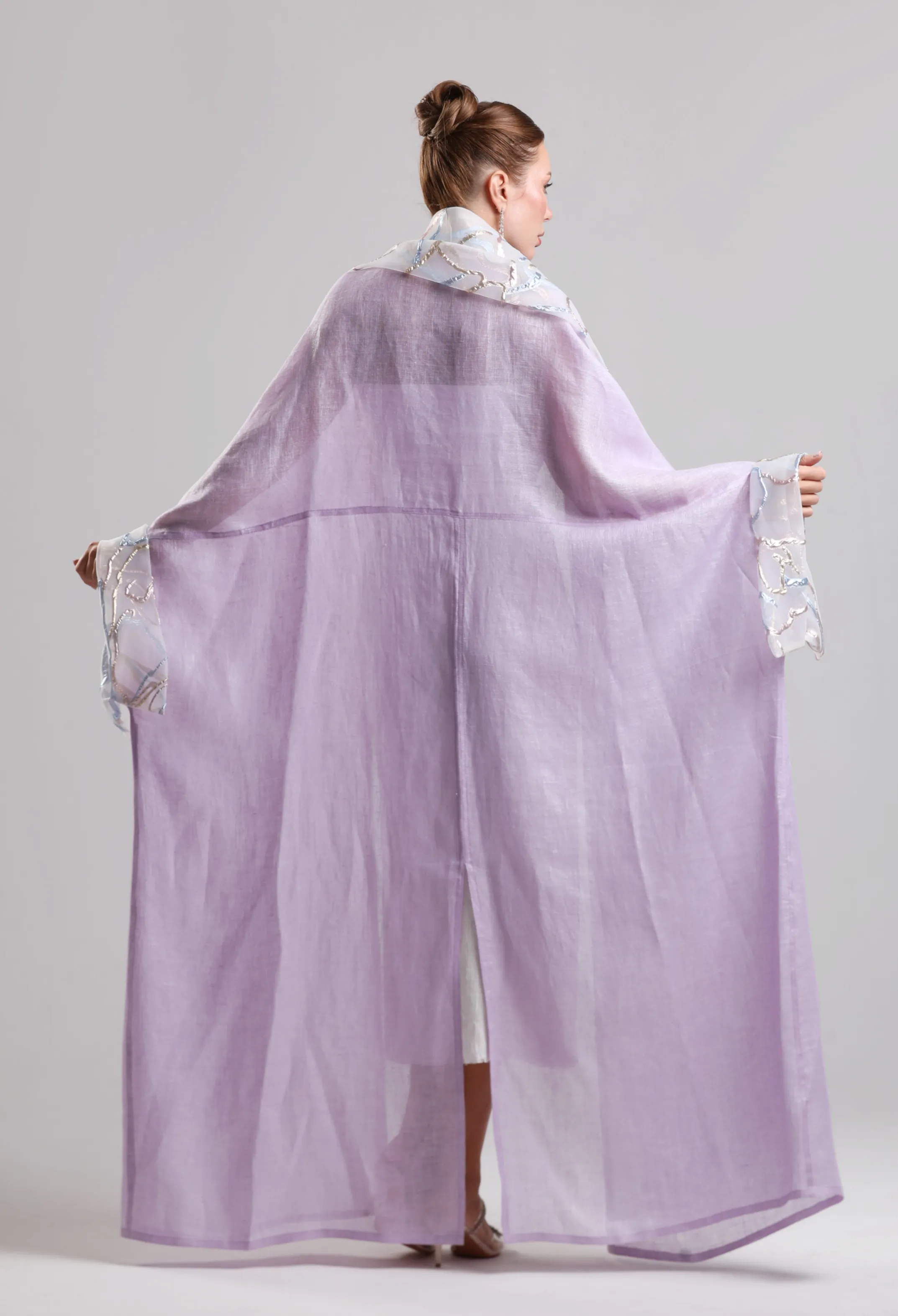 بشت لينن فاخر - بنفسجي