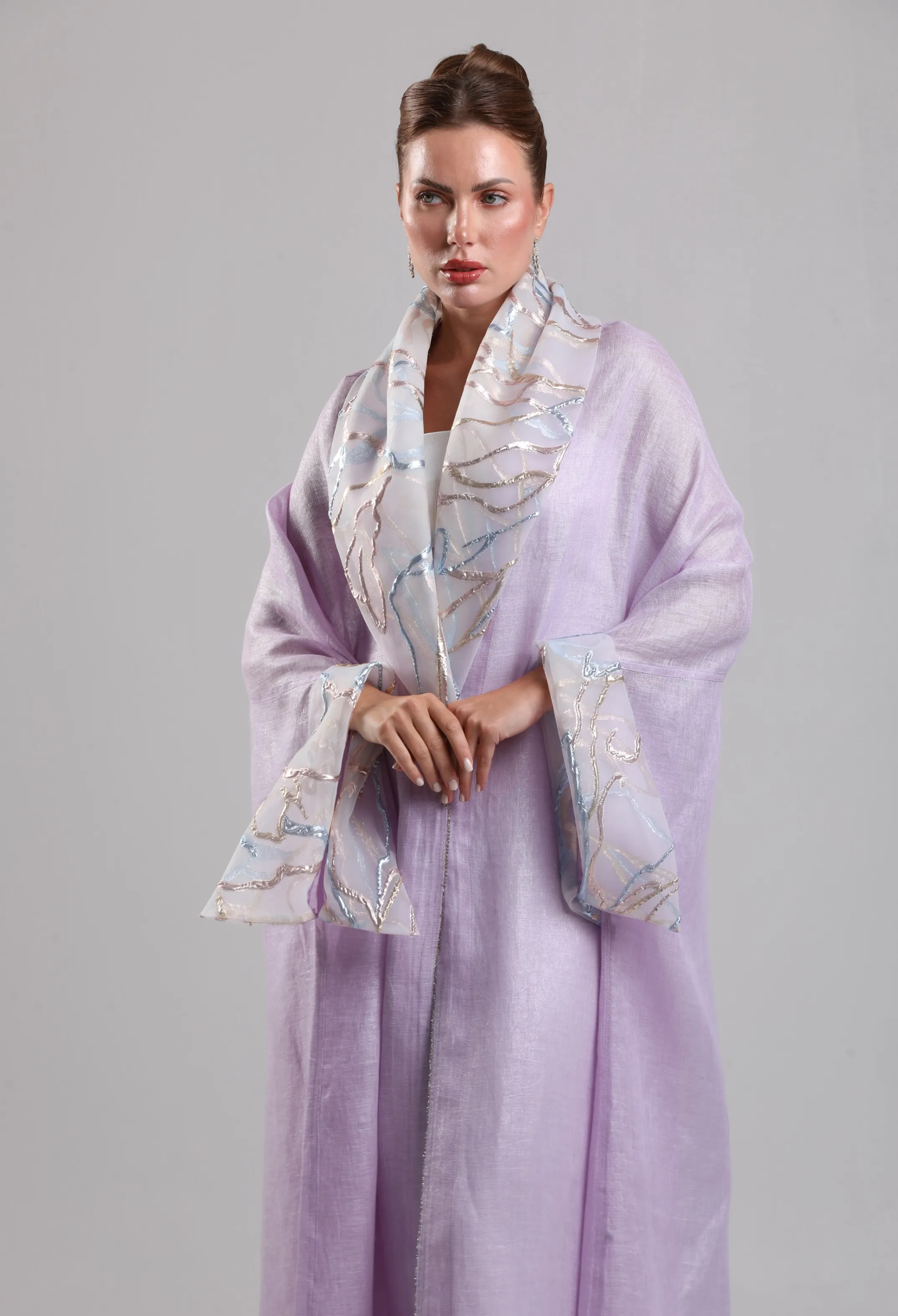 بشت لينن فاخر - بنفسجي