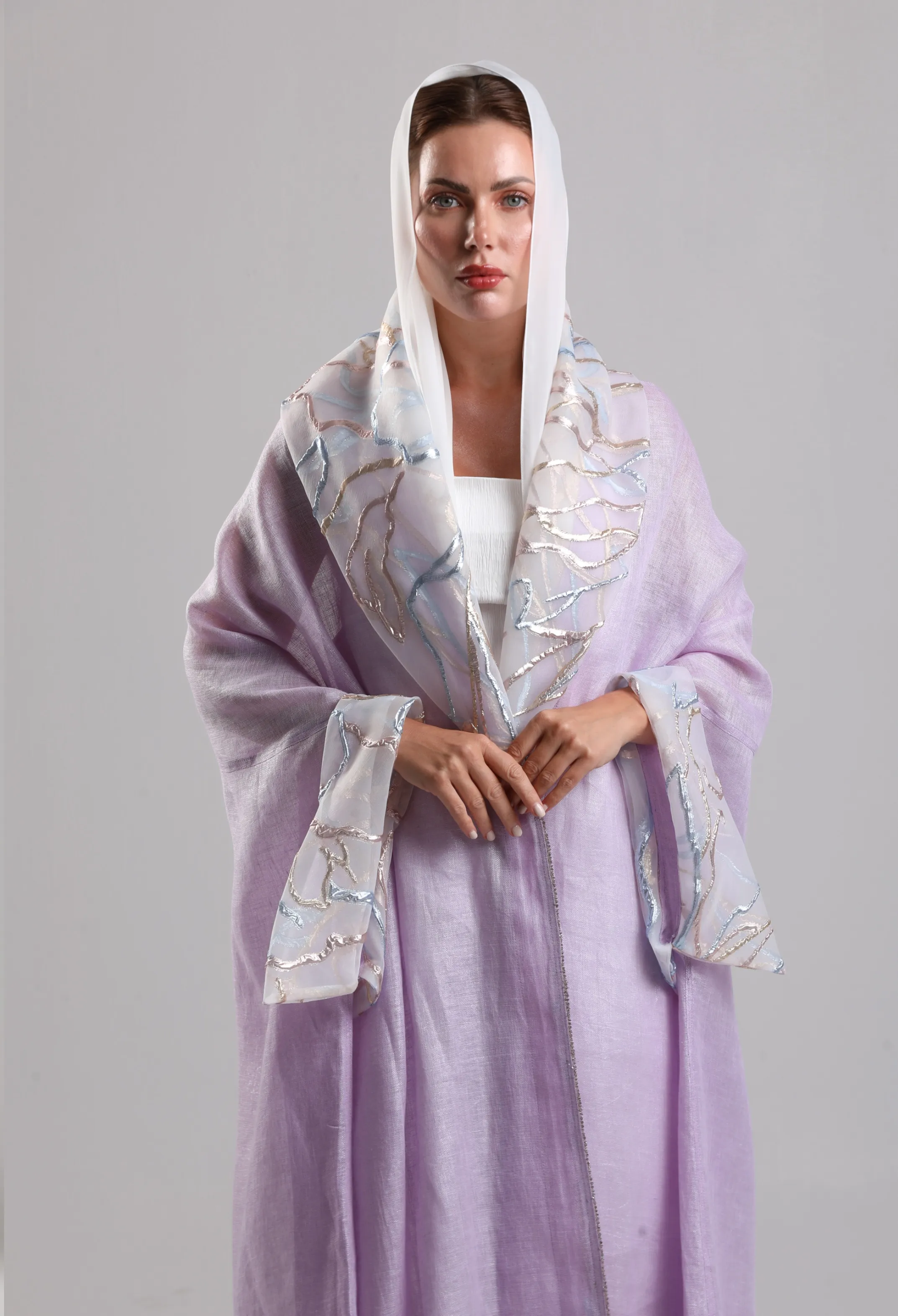 بشت لينن فاخر - بنفسجي