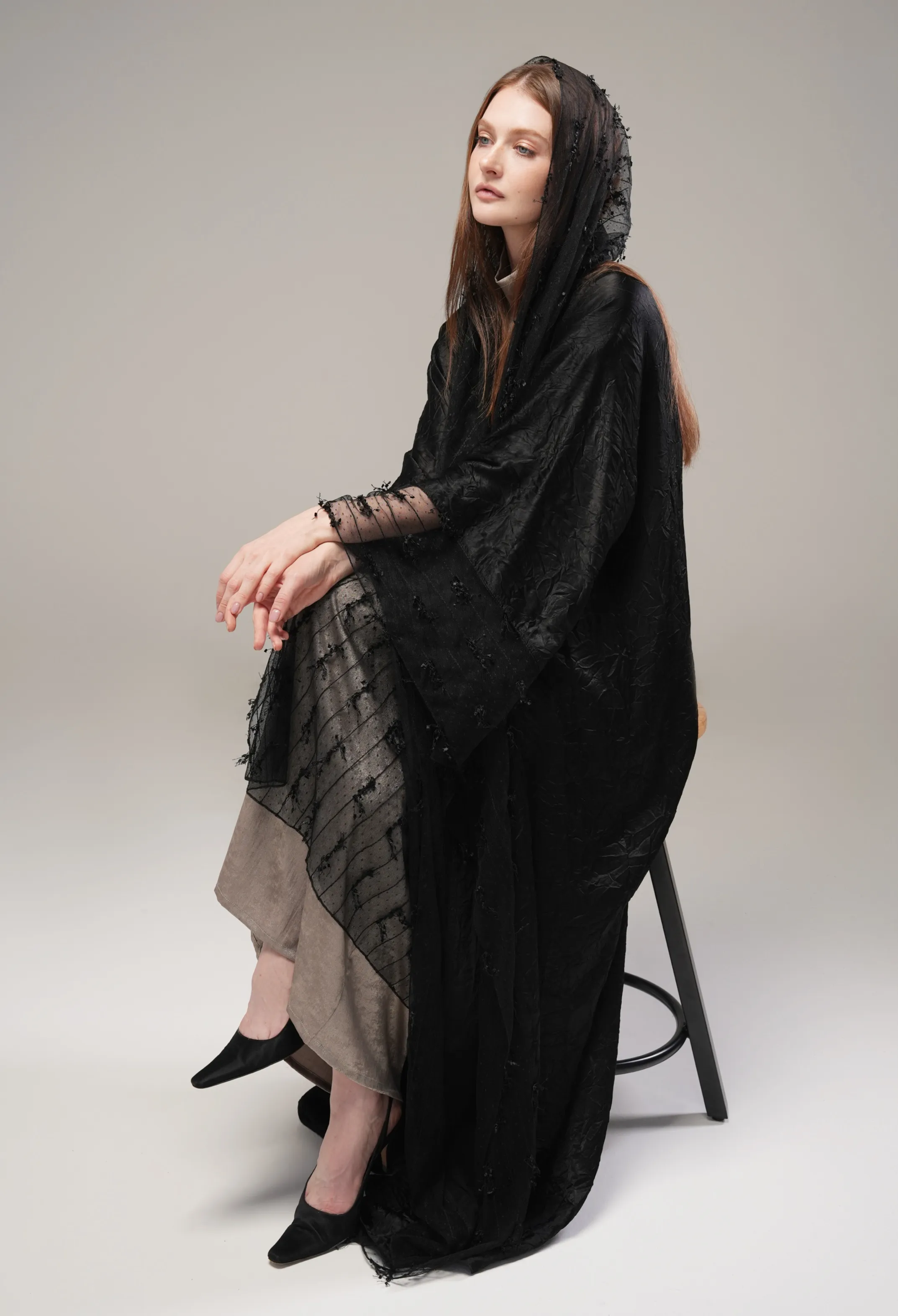 عباية حرير  مجعد