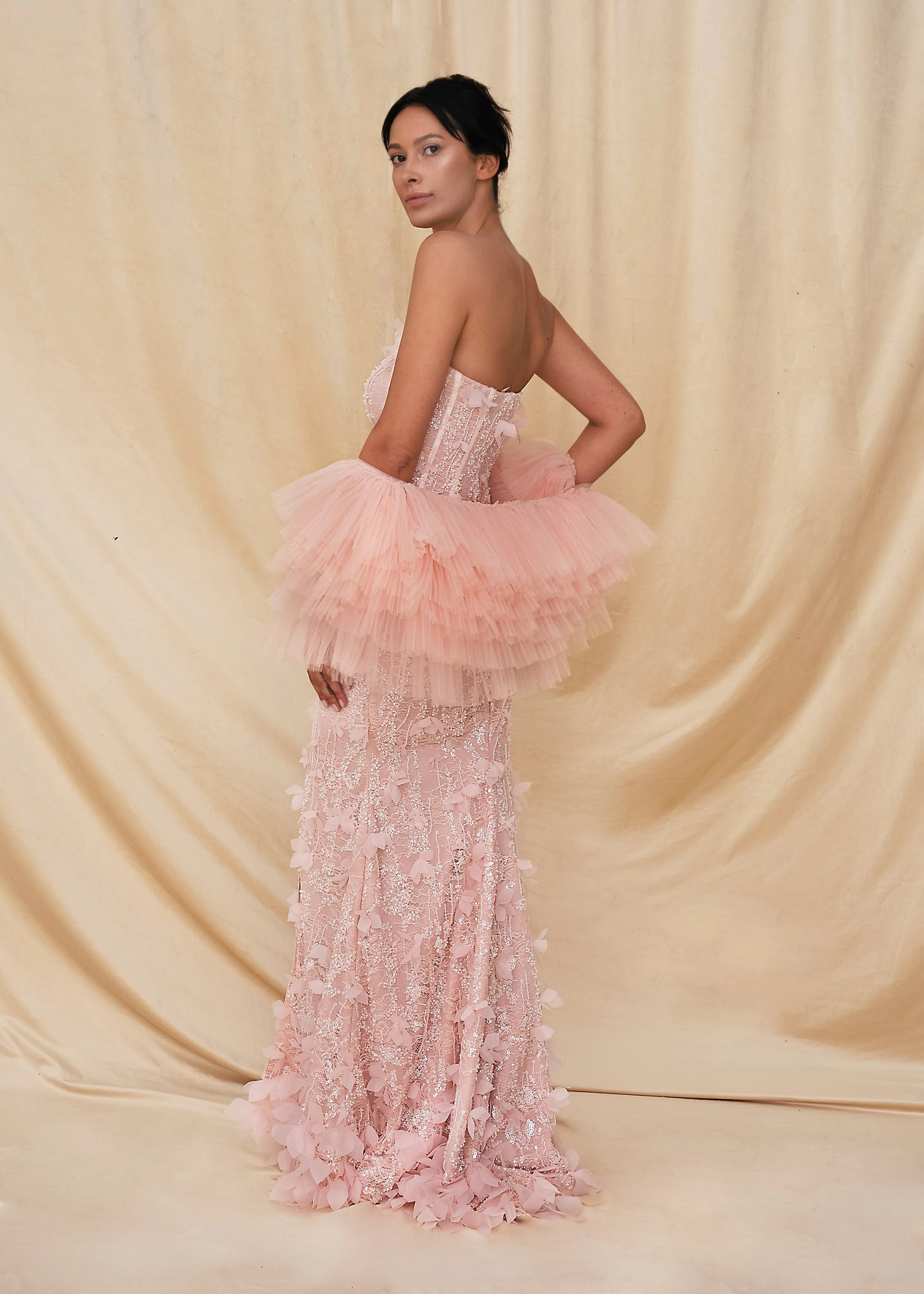 فستان كيب وردي