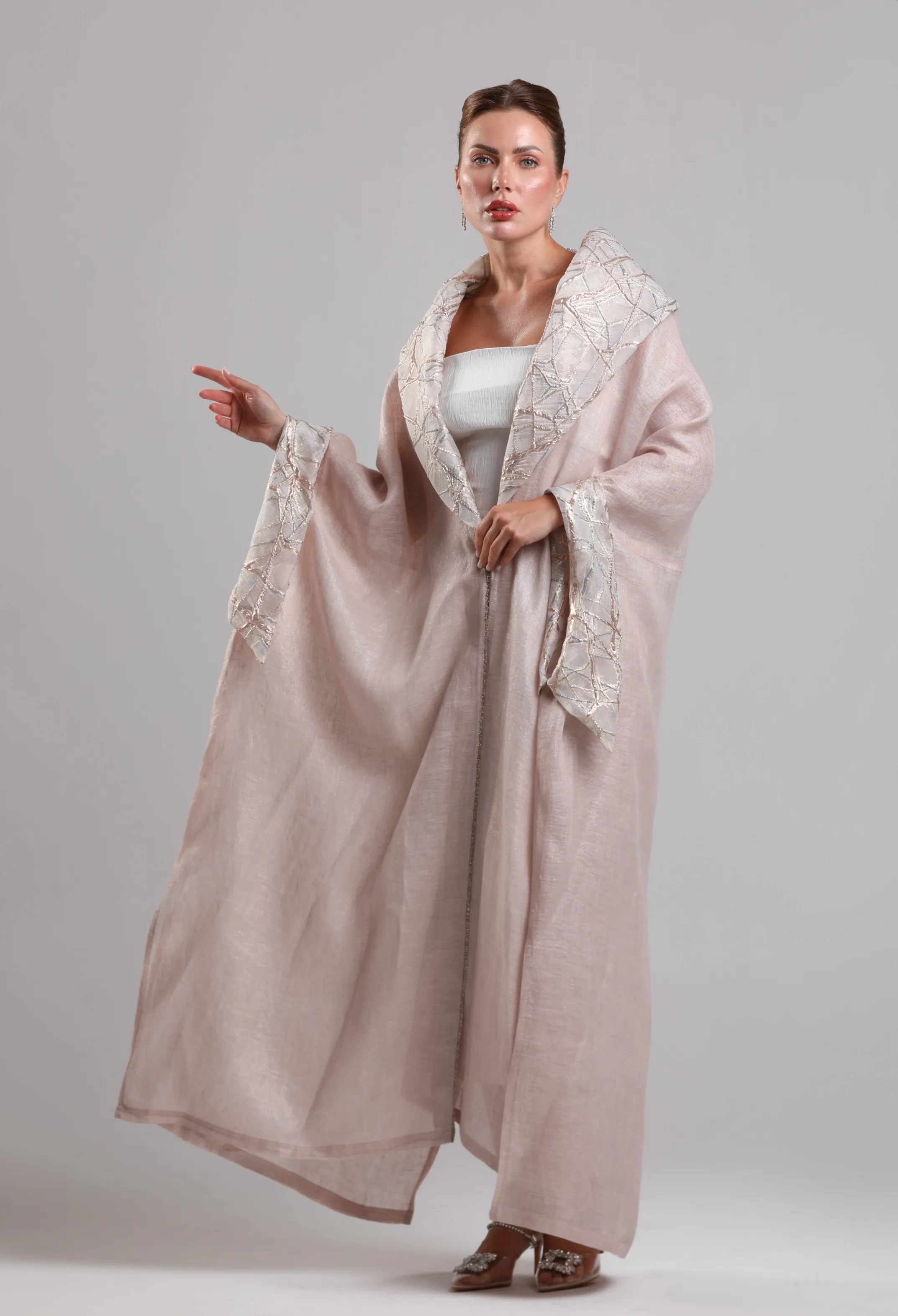 بشت لينن فاخر - لون وردي