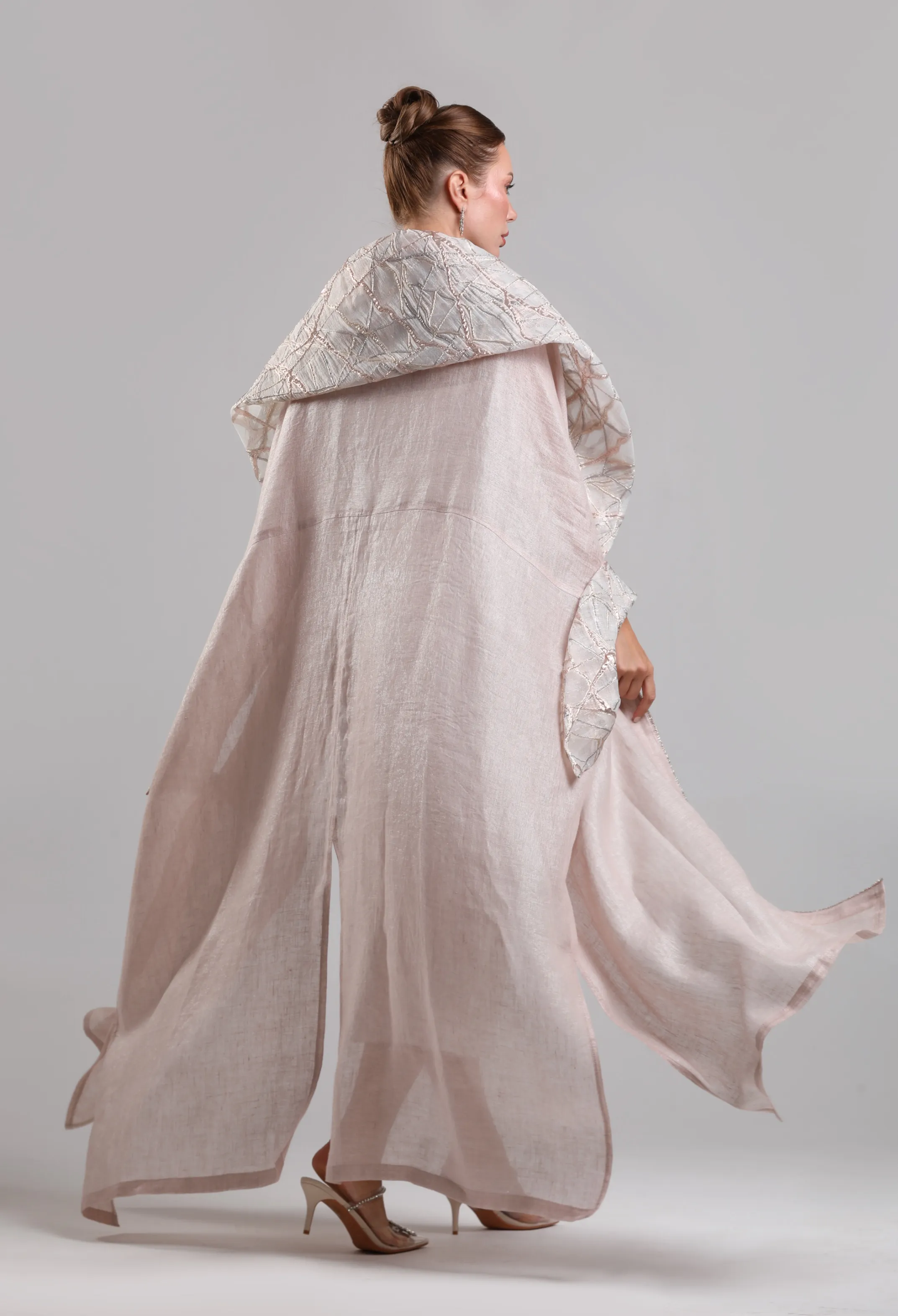 بشت لينن فاخر - لون وردي