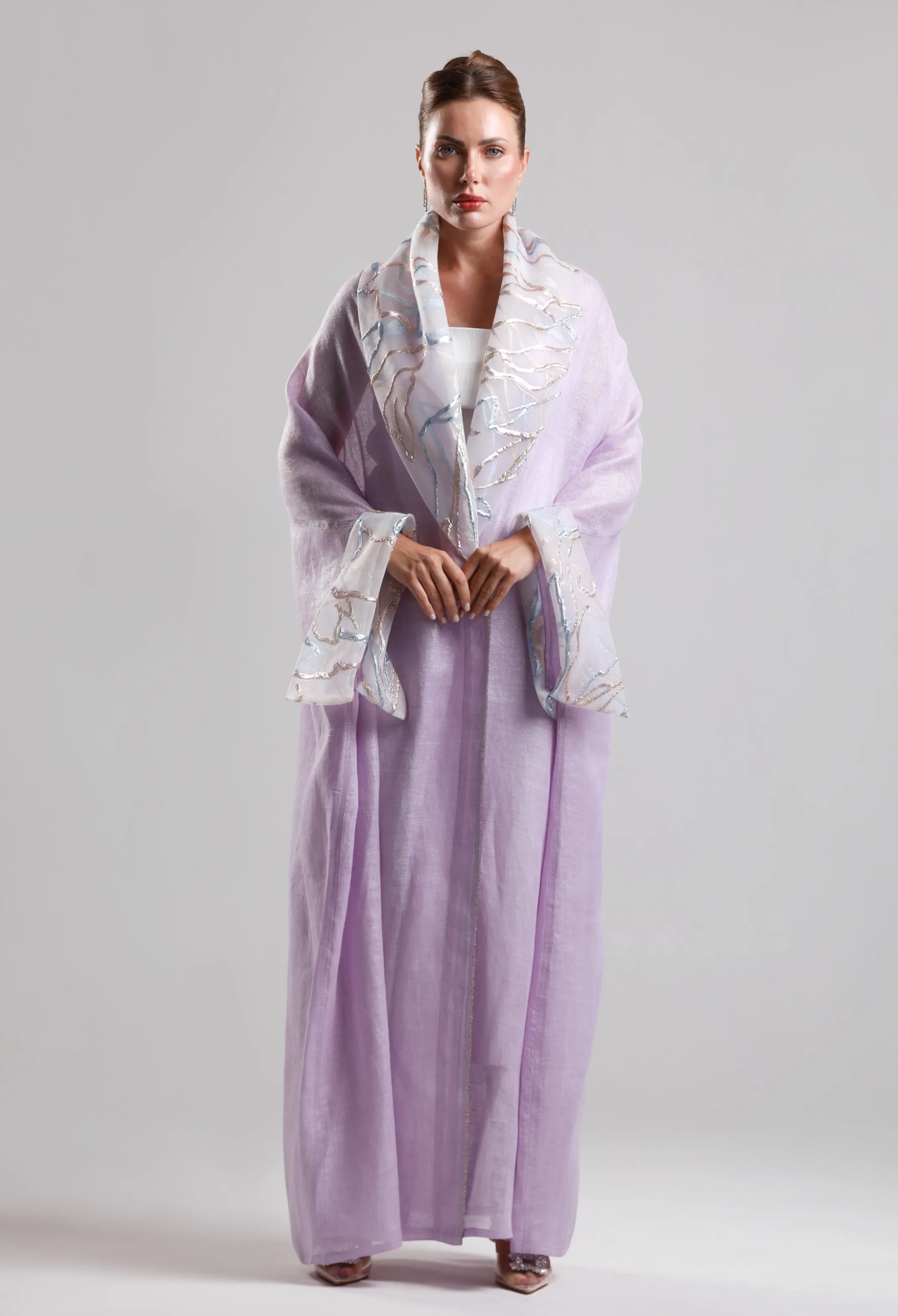 بشت لينن فاخر - بنفسجي